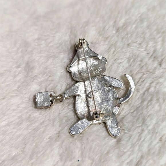 Vintage Santa Claws Christmas Cat Brooche - Picture 5 of 8